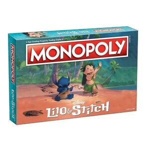 Disney Lilo & Stitch Monopoly Board Game - Blue and Green NIB
